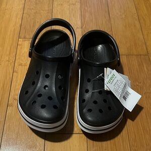 CROCS Men's Black Sandals with White Trim